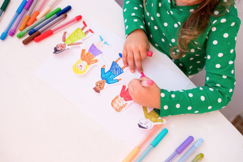 Child painting.