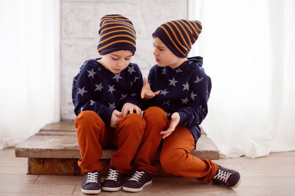 Two boys talking
