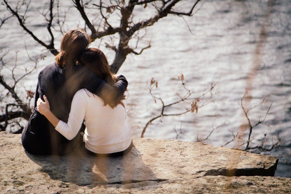 Friends hugging