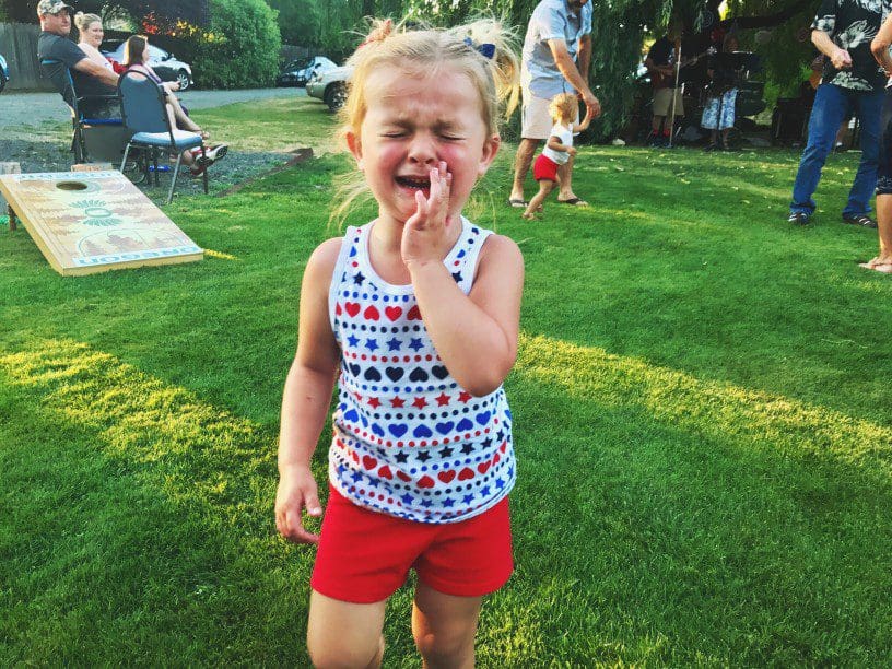 Child throwing a tantrum