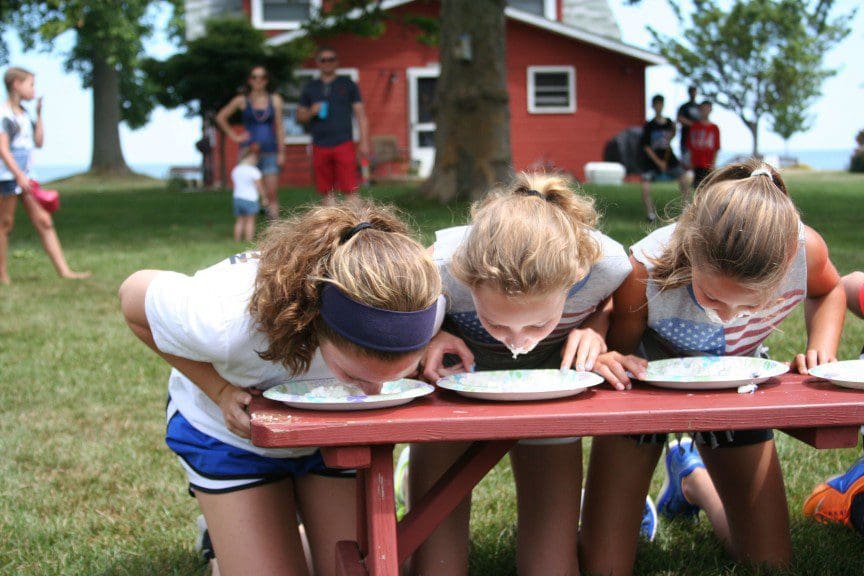 Children playing a game at summer camp