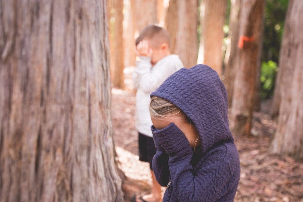 Kids playing hide and seek