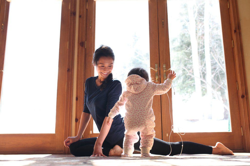 Mom and child playing
